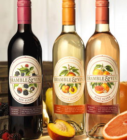 wine botanical illustration label wendy hollender peach berry grapefruit