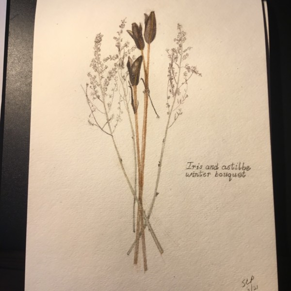 Revised - Iris Astilbe Winter Bouquet  