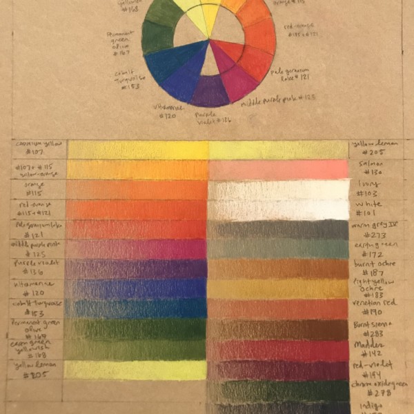Color wheel on Kraft paper for Color Theory Class